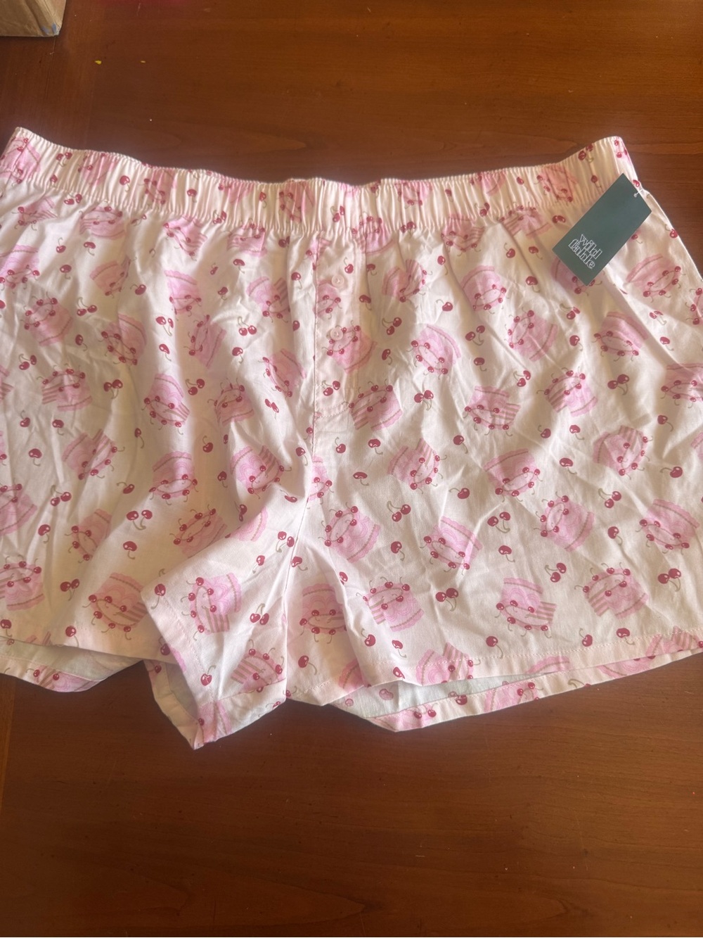Wild Fable Pink Cherry Cake Print Boxer Shorts Pajama Pants Plus Size 2X NWT